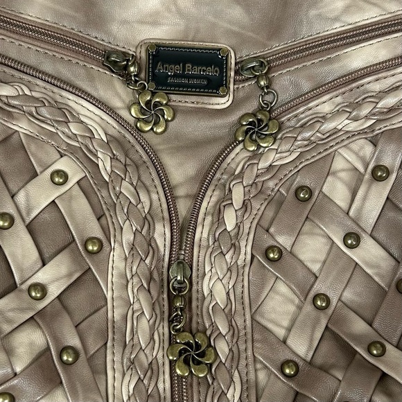 ANGEL BARCELO Angel Kiss Women’s HoboBag Handbag Coffee Bronze Multi Compartment - Picture 3 of 16